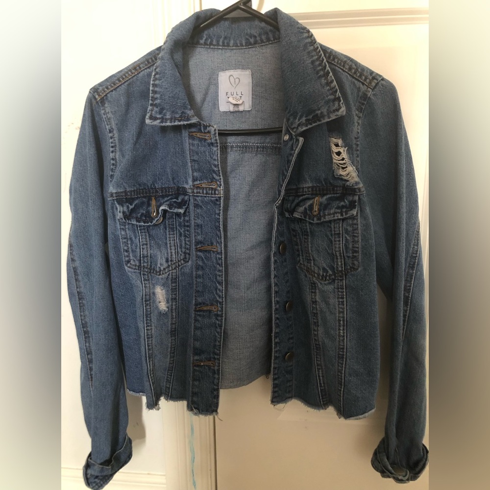 Ripped jean jacket